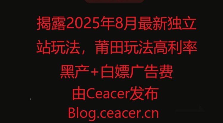 揭露2025年8月最新独立站玩法,莆田玩法高利率黑产+白嫖广告费