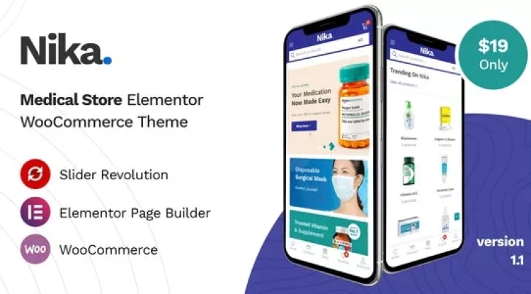 Nika - 医疗 Elementor WooCommerce 主题 v1.2.13