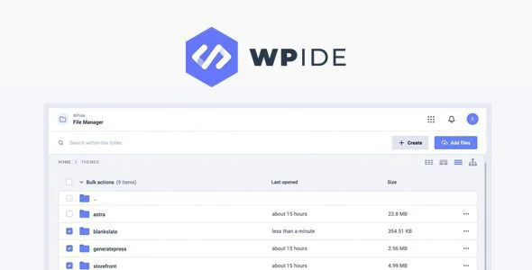WPIDE Premium v3.5.2 - File Manager & Code Editor