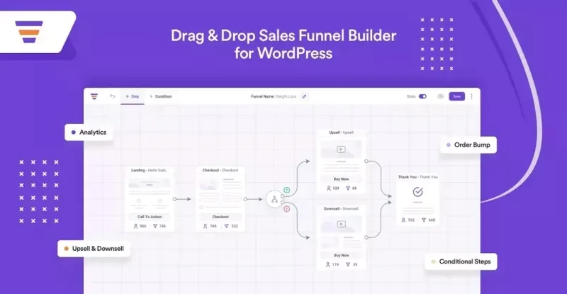 WPFunnels Pro - Drag & Drop Sales Funnel Builder WordPress v2.5.13