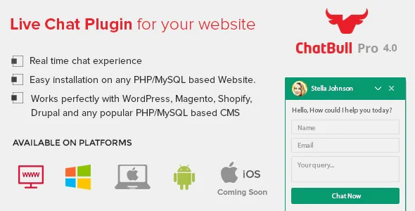 ChatBull Pro v4.2.3 - PHP Live Chat Support with Desktop and Mobile App