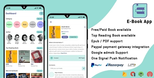 Android EBook App v1.7 + admin panel
