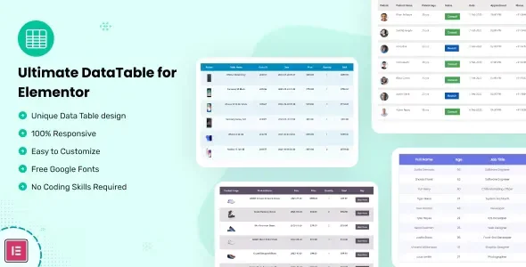 Datalentor - Advanced DataTable for Elementor v1.0.4