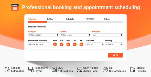 Bookly PRO v8.5 – Appointment Booking and Scheduling Software System