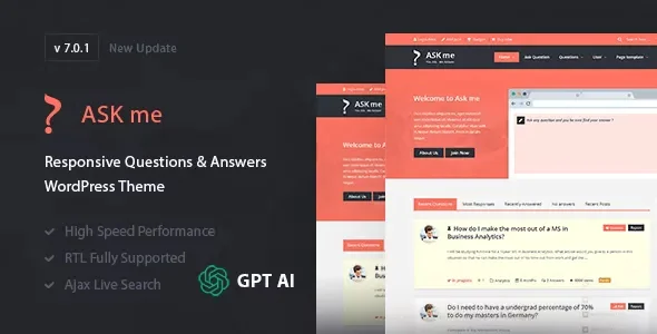 Ask Me - Responsive Questions & Answers WordPress v7.0.1