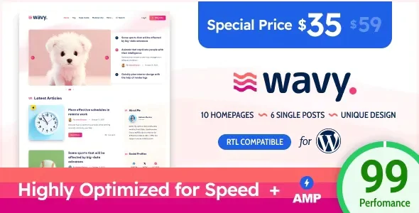 Wavy - Modern & Lightweight Blog for WordPress v1.8.5