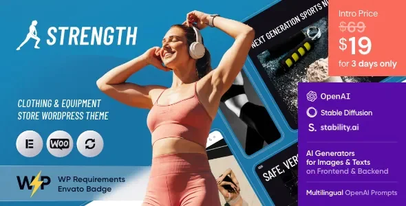 Strength - Sports Store & Equipment Shop WordPress Theme v1.0