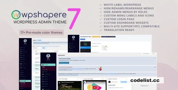 WPShapere v7.0.9 - Wordpress Admin Theme