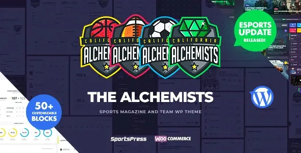 Alchemists - Sports, eSports & Gaming Club and News WordPress Theme v4.6.0