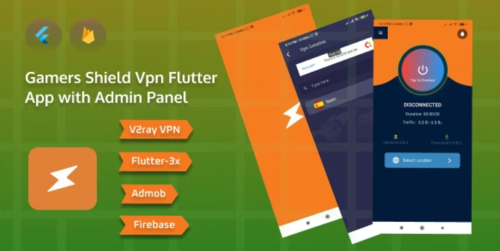 More information about "Gamers-Shield V2ray Protocol VPN Flutter App with Admin Panel || Admob"