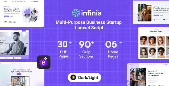 Infinia - Multipurpose Business Consulting Startup Laravel Script by botble