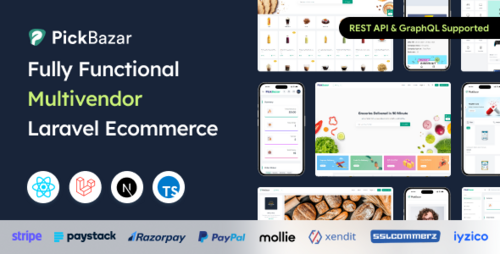 More information about "Pickbazar v11.0.0 - Laravel Multivendor Ecommerce with React, Next Js, GraphQL & REST API"