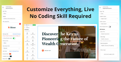 More information about "Bione v1.2.0 - Business Consulting Laravel CMS With Live Page Builder - nulled"