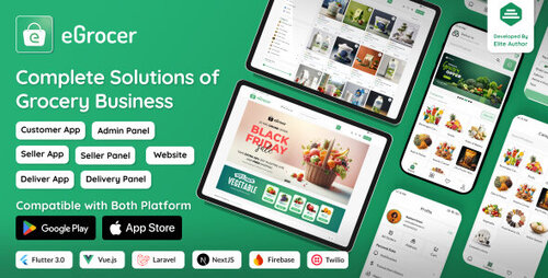 More information about "eGrocer - Online Multi Vendor Grocery Store, eCommerce Flutter Full App | Admin Panel | Web Version"