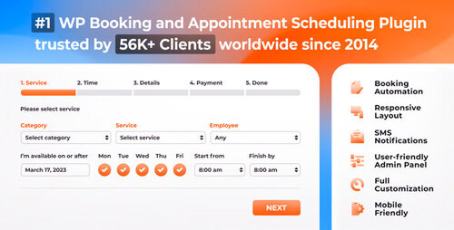 More information about "Bookly PRO v8.9 – Appointment Booking and Scheduling Software System"