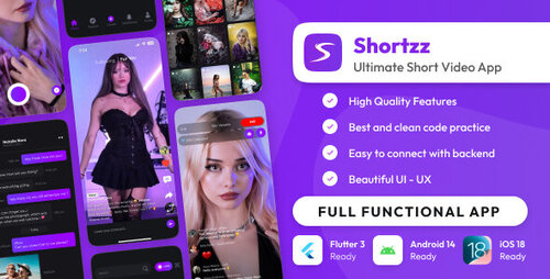 More information about "Shortzz : Tiktok Clone - Short Video App Live streaming App with Admin Panel Flutter/Laravel"