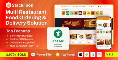 More information about "StackFood v8.2 - Multi Restaurant Food Delivery App with Laravel Admin and Restaurant Panel - nulled"