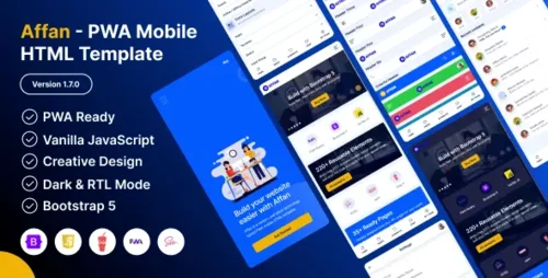 More information about "Affan - PWA Mobile HTML Template"