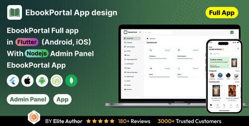 More information about "EbookPortal v1.0 - Ebook Full App in Flutter with NodeJs Backend - ReadHub App"