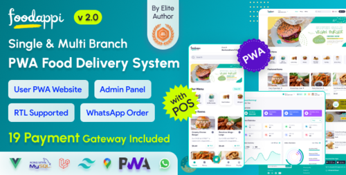 More information about "FoodAppi - PWA Food Delivery System and WhatsApp Menu Ordering with Admin Panel | Restaurant POS"