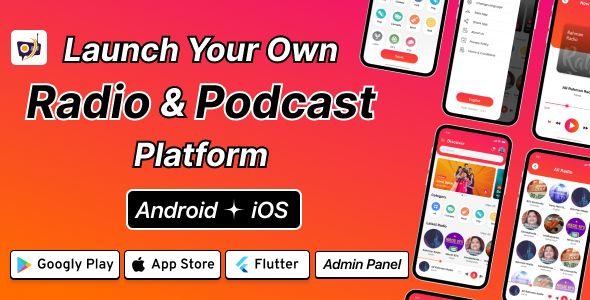 DTRadio v1.6 - Online Radio, Podcasts & Live Events Flutter App (iOS - Android) with admin panel - nulled