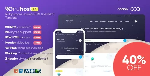 More information about "Nuhost - Multipurpose Hosting HTML & WHMCS Template"
