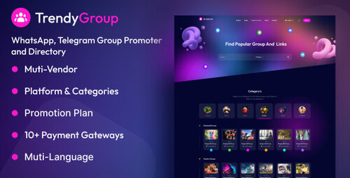 More information about "TrendyGroup – Whatsapp, Telegram Group Promoter and Directory"