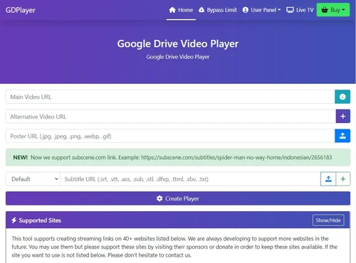 More information about "GDPlayer.Top Google Drive Video Player PHP Script"