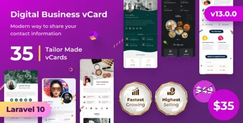 More information about "VCard SaaS - Digital Business Card Builder SaaS - Laravel VCard Saas - NFC Card"
