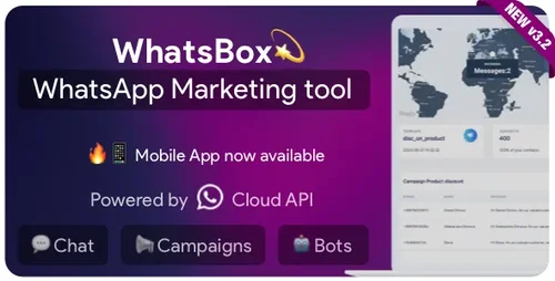 More information about "WhatsBox - The WhatsApp Marketing - Bulk Sender, Chat, Bots, SaaS"