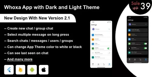 More information about "Whoxa v2.0.4 - WhatsApp Clone App | Chat, Audio, Video App Flutter Android and iOS with Admin Panel"