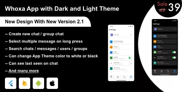 Whoxa v2.0.4 - WhatsApp Clone App | Chat, Audio, Video App Flutter Android and iOS with Admin Panel
