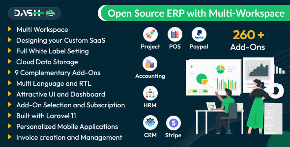 WorkDo Dash SaaS - Open Source ERP with Multi-Workspace by WorkDo