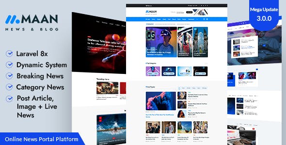 Maan News v3.1.0 - Laravel Magazine Blog & News PHP Script