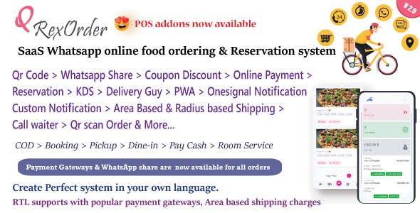 QrexOrder v3.0 - SaaS Restaurants / QR Menu / WhatsApp Online ordering / Reservation system-第1张图片-Ceacer网络