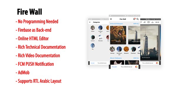 Fire Wall v1.4 – Native Android HD Wallpaper App with Firebase Back-end