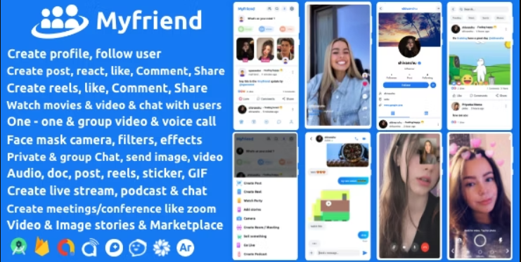 Myfriend v2.3 - Friend Chat Post Tiktok Follow Radio Group ecommerce Zoom Live 克隆社交网络应用-第1张图片-Ceacer网络