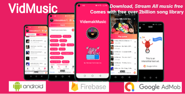 【安卓源码】Videmak Music v2.0.5 - 带Google Admob的自动音乐下载和流媒体 Android 应用程序