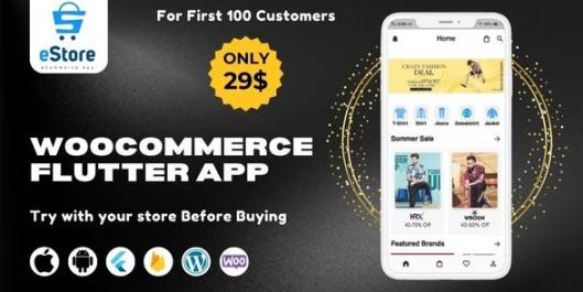 eStore v1.0 - 从 WordPress WooCommerce 商店构建适用于 Android 和 iOS 的 Flutter 电子商务移动应用程序