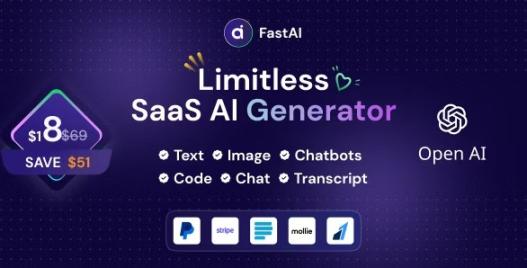 FastAi v1.5.3 - SaaS AI 内容语音文本图像聊天和代码生成器-第1张图片-Ceacer网络