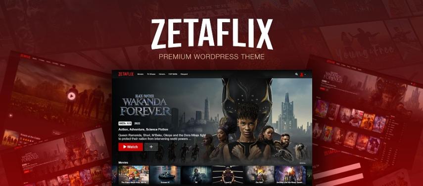 ZetaFlix 电影 WordPress 主题。 V1.0.5