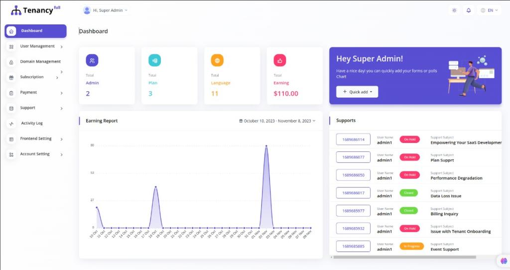 Full Tenancy v2.0.4 - 域、数据库、用户、角色、权限和设置