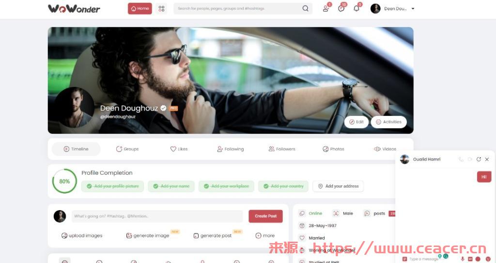 WoWonder v4.3.3 - 终极 PHP 社交网络平台源码-第3张图片-Ceacer网络