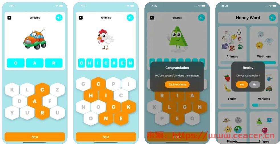 Honey Word Puzzle Game - SwiftUI 完整 iOS 儿童游戏-第2张图片-Ceacer网络