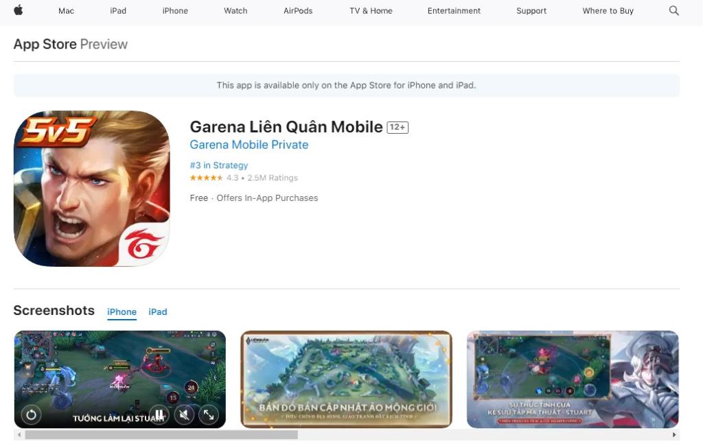 如何在 Apple IOS+Android 上下载《王者荣耀》越南语版 Garena Liên Quân Mobile