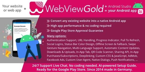 WebViewGold for Android v13.8 – Android 应用程序的 WebView URL/HTML + 推送、URL 处理、API 等等！- 已清空