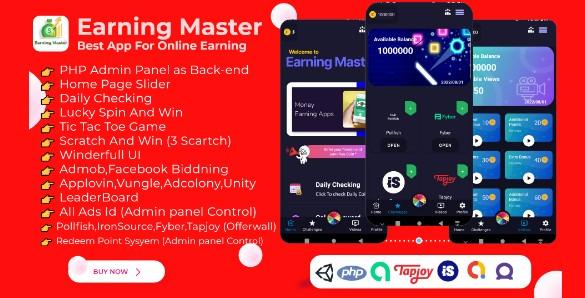 Earning Master v1.0.5 - 带有管理面板的 Android 奖励赚取应用程序