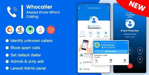 Whocaller Caller v1.0 - ID 和垃圾邮件拦截器