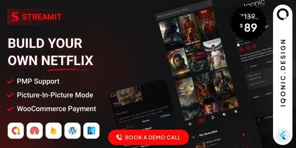 Streamit v9.1.0 - 带有 WordPress 后端的电影、电视节目、视频流 Flutter 应用程序